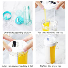 Load image into Gallery viewer, 420/600ml Double Straw Water Bottle Outdoor Travel Creative Dual-use Water Bottle Drinking Cup Couples Gift Kitchen Supplies
