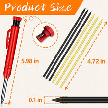 Load image into Gallery viewer, Solid Carpenter Pencil with Refill Leads and Built-in Sharpener for Scriber Wood Floor Marking Pencil Carpentry Marking Scriber

