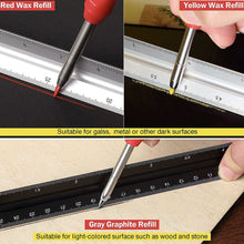 Load image into Gallery viewer, Solid Carpenter Pencil with Refill Leads and Built-in Sharpener for Scriber Wood Floor Marking Pencil Carpentry Marking Scriber
