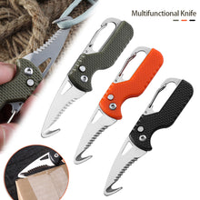 Load image into Gallery viewer, Portable Multifunctional Express Parcel Knife, Keychain, Serrated Hook, Carry-on Unpacking, Emergency Survival Tool Box Opener
