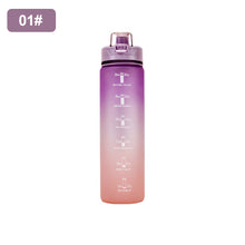 Load image into Gallery viewer, 1000ML Outdoor Sport Fitness Portable Water Bottle Water Cups Motivational Sports Water bottle with Time Maker Leak-proof Cup
