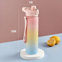 Load image into Gallery viewer, 1100ML Outdoor Sport Fitness Portable Water Bottle Water Cups Motivational Sports Water bottle with Time Maker Leak-proof Cup
