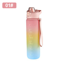 Load image into Gallery viewer, 1100ML Outdoor Sport Fitness Portable Water Bottle Water Cups Motivational Sports Water bottle with Time Maker Leak-proof Cup
