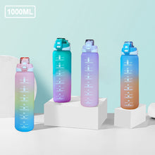 Load image into Gallery viewer, 1000ML Outdoor Sport Fitness Portable Water Bottle Water Cups Motivational Sports Water bottle with Time Maker Leak-proof Cup
