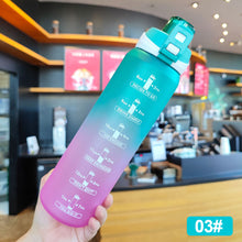 Load image into Gallery viewer, 1000ML Outdoor Sport Fitness Portable Water Bottle Water Cups Motivational Sports Water bottle with Time Maker Leak-proof Cup
