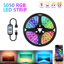 Load image into Gallery viewer, LED Strip Light 5050 RGB TV Backlight Wall APP Bluetooth Control Flexible Background Light USB Led Lighting RGB Tape Party Decoration Light String
