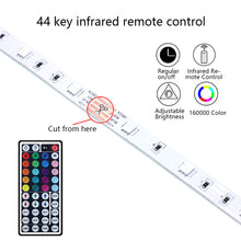 Load image into Gallery viewer, LED Strip Light 5050 RGB TV Backlight IR 44 Key Control Wall Flexible Background Light USB 5V Led Lighting RGB Tape Party Decoration Light String
