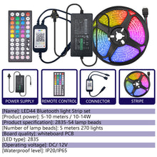 Load image into Gallery viewer, 5/10/15/20M LED Strip Light 2835 RGB TV Backlight IR 44 Key Bluetooth App Control Wall Flexible Background Light DC12V Led Lighting RGB Tape Party Decoration Light String

