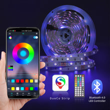 Load image into Gallery viewer, 5/10/15/20M LED Strip Light 5050RGB TV Backlight IR 44 Key Bluetooth App Control Wall Flexible Background Light DC12V Led Lighting RGB Tape Party Decoration Light String
