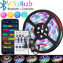 Load image into Gallery viewer, WS2812b LED Strip Light TV Backlight Music Bluetooth App IR 28 Key Control Wall Flexible Background Light USB 5V Led Lighting RGB Tape Party Decoration Light String
