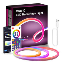 Load image into Gallery viewer, 3m USB 5V RGBIC LED Neon Light Strip Flexible DIY Shape Night Light Tuya Wifi Smart Remote Control Music Colorful Light Strip Home TV Backlight
