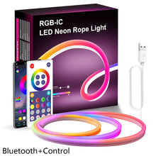 Load image into Gallery viewer, 3m USB 5V RGBIC LED Neon Light Strip Flexible DIY Shape Night Light Tuya Wifi Smart Remote Control Music Colorful Light Strip Home TV Backlight
