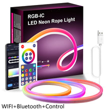 Load image into Gallery viewer, 3m USB 5V RGBIC LED Neon Light Strip Flexible DIY Shape Night Light Tuya Wifi Smart Remote Control Music Colorful Light Strip Home TV Backlight
