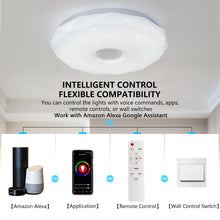 Load image into Gallery viewer, Smart WIFI LED Diamond Ceiling Light with Bluetooth Speaker RGB Dimmable TUYA APP Compatible with Alexa Google Home Bedroom Living Room Ambient Light
