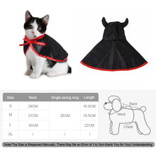 Load image into Gallery viewer, Halloween Pet Costumes Cute Cosplay Cloak Cat Dog Cap With Horns Kitten Puppy Cape Pet Dress Up Clothes Dog Accessories
