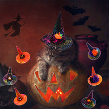 Load image into Gallery viewer, Funny Pet Halloween Costume Hat for Cats Dogs Dress Up Costume Cat Hat Christmas Cosplay Headwear Pumpkin Witch Party Supplies
