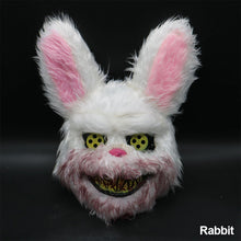 Load image into Gallery viewer, Rabbit Cosplay Mask Halloween Party Scary Head Cover Halloween Carnival Costume Headgear Props Handmade Dance Horror Mask
