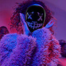 Load image into Gallery viewer, Bluetooth RGB Light Up LED Mask DIY Picture Animation Text Gesture Sense Face Changing App Control Halloween Christmas Carnival Costume Party GIFT
