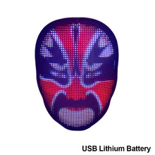 Load image into Gallery viewer, Bluetooth RGB Light Up LED Mask DIY Picture Animation Text Gesture Sense Face Changing App Control Halloween Christmas Carnival Costume Party GIFT

