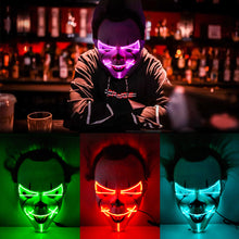 Load image into Gallery viewer, LED Halloween Glowing Mask Led Mask Party Masque Masquerade Masks Neon Maske Light Glow In The Dark Horror Props Party Costume
