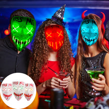 Load image into Gallery viewer, LED Halloween Glowing Mask Led Mask Party Masque Masquerade Masks Neon Maske Light Glow In The Dark Horror Props Party Costume
