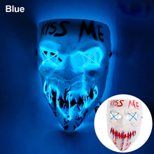 Load image into Gallery viewer, LED Halloween Glowing Mask Led Mask Party Masque Masquerade Masks Neon Maske Light Glow In The Dark Horror Props Party Costume
