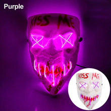 Load image into Gallery viewer, LED Halloween Glowing Mask Led Mask Party Masque Masquerade Masks Neon Maske Light Glow In The Dark Horror Props Party Costume
