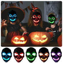 Load image into Gallery viewer, LED Halloween Glowing Mask Led Mask Party Masque Masquerade Masks Neon Maske Light Glow In The Dark Horror Props Party Costume
