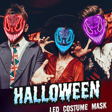 Load image into Gallery viewer, LED Halloween Glowing Mask Led Mask Party Masque Masquerade Masks Neon Maske Light Glow In The Dark Horror Props Party Costume
