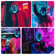 Load image into Gallery viewer, LED Halloween Glowing Mask Led Mask Party Masque Masquerade Masks Neon Maske Light Glow In The Dark Horror Props Party Costume
