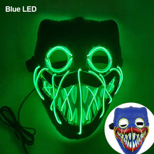 Load image into Gallery viewer, LED Halloween Glowing Mask Led Mask Party Masque Masquerade Masks Neon Maske Light Glow In The Dark Horror Props Party Costume

