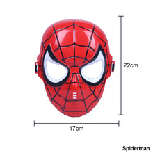Load image into Gallery viewer, Halloween Superhero Masks Christmas Birthday Party Spiderman Hulk Iron Man Dress Up Costume Cosplay Mask For Kids Children Favor Mystery Gift
