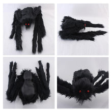 Load image into Gallery viewer, 1Pc 30cm/50cm/60cm/75cm Gaint Plush Black Spider Big Wire Plush Spider For Halloween Party Horror Halloween Atmosphere Decorations
