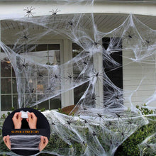 Load image into Gallery viewer, Halloween Scary Party Scene Props White Stretchy Cobweb Spider Web Horror Halloween Decoration For Bar Haunted House
