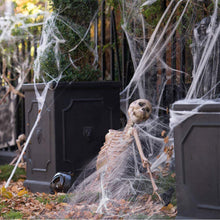 Load image into Gallery viewer, Halloween Scary Party Scene Props White Stretchy Cobweb Spider Web Horror Halloween Decoration For Bar Haunted House
