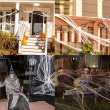 Load image into Gallery viewer, Halloween Scary Party Scene Props White Stretchy Cobweb Spider Web Horror Halloween Decoration For Bar Haunted House
