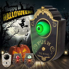 Load image into Gallery viewer, Halloween One-eyed Doorbell Decoration Ghost's Day Glowing Door Hanging Plastic Eyeball Doorbell For Bar Haunted House
