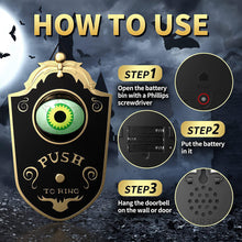 Load image into Gallery viewer, Halloween One-eyed Doorbell Decoration Ghost's Day Glowing Door Hanging Plastic Eyeball Doorbell For Bar Haunted House
