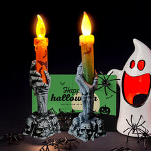 Load image into Gallery viewer, Halloween LED Lights Horror Skull Ghost Holding Candle Lamp Happy Holloween Party Decoration for Home Haunted House Ornaments
