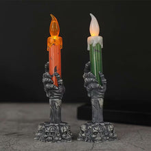 Load image into Gallery viewer, Halloween LED Lights Horror Skull Ghost Holding Candle Lamp Happy Holloween Party Decoration for Home Haunted House Ornaments
