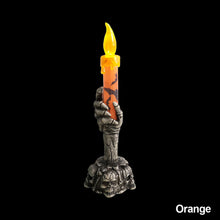 Load image into Gallery viewer, Halloween LED Lights Horror Skull Ghost Holding Candle Lamp Happy Holloween Party Decoration for Home Haunted House Ornaments
