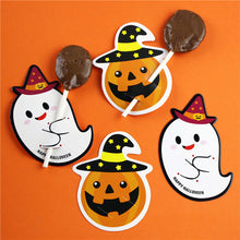 Load image into Gallery viewer, 50PCS Christmas Halloween Candy Package Card Ghost Pumpkin Lollipop Holder Biscuits Decoration Kids Gift Home DIY Supplies
