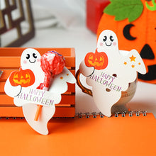 Load image into Gallery viewer, 50PCS Christmas Halloween Candy Package Card Ghost Pumpkin Lollipop Holder Biscuits Decoration Kids Gift Home DIY Supplies
