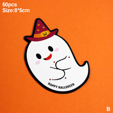 Load image into Gallery viewer, 50PCS Christmas Halloween Candy Package Card Ghost Pumpkin Lollipop Holder Biscuits Decoration Kids Gift Home DIY Supplies
