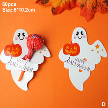 Load image into Gallery viewer, 50PCS Christmas Halloween Candy Package Card Ghost Pumpkin Lollipop Holder Biscuits Decoration Kids Gift Home DIY Supplies
