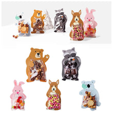 Load image into Gallery viewer, 10pcs/lot Animal Cute Rabbit Raccoon Gift Bags Candy Bags Halloween Birthday Party Cookie Biscuit Bags Bear Candy Box
