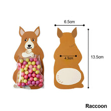 Load image into Gallery viewer, 10pcs/lot Animal Cute Rabbit Raccoon Gift Bags Candy Bags Halloween Birthday Party Cookie Biscuit Bags Bear Candy Box
