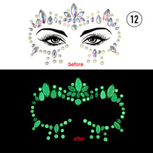 Load image into Gallery viewer, Halloween Luminous Face Drill Stickers Crystal Diamond Eyebrow Drill Stickers Temporary Luminous Face Decoration
