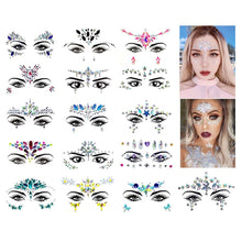 Load image into Gallery viewer, Eco-friendly Face Drill Stickers Acrylic Drill Face Stickers Masquerade Face Decoration Temporary Face Stickers

