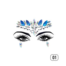 Load image into Gallery viewer, Eco-friendly Face Drill Stickers Acrylic Drill Face Stickers Masquerade Face Decoration Temporary Face Stickers
